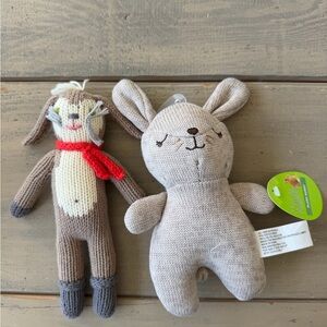Charming Knit Bunny and bunny Plush Toy Duo